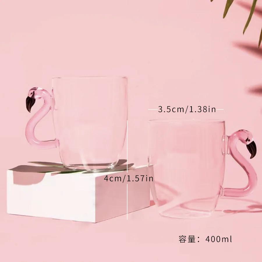 Flamingo Glass Cup Wine Glasses,Whiskey Glass,Breakfast Milk and Coffee Glass,creative Cute Drinking Glasses Wine Utensils Gift 501-600ml