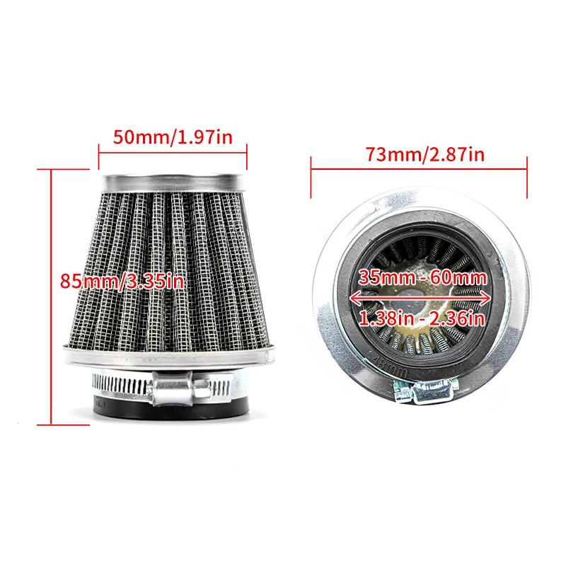 1PC Universal 35-60mm Motorcycle Tapered Air Filter Cleaner Dirt Pit High Air Flow Filter Moto Conical Air Filter Dirt Cleaner