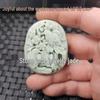 Emerald Green Guanyin Buddha Dragon Jade Pendant - Heart-Shaped Jade Stone for Car or Necklace