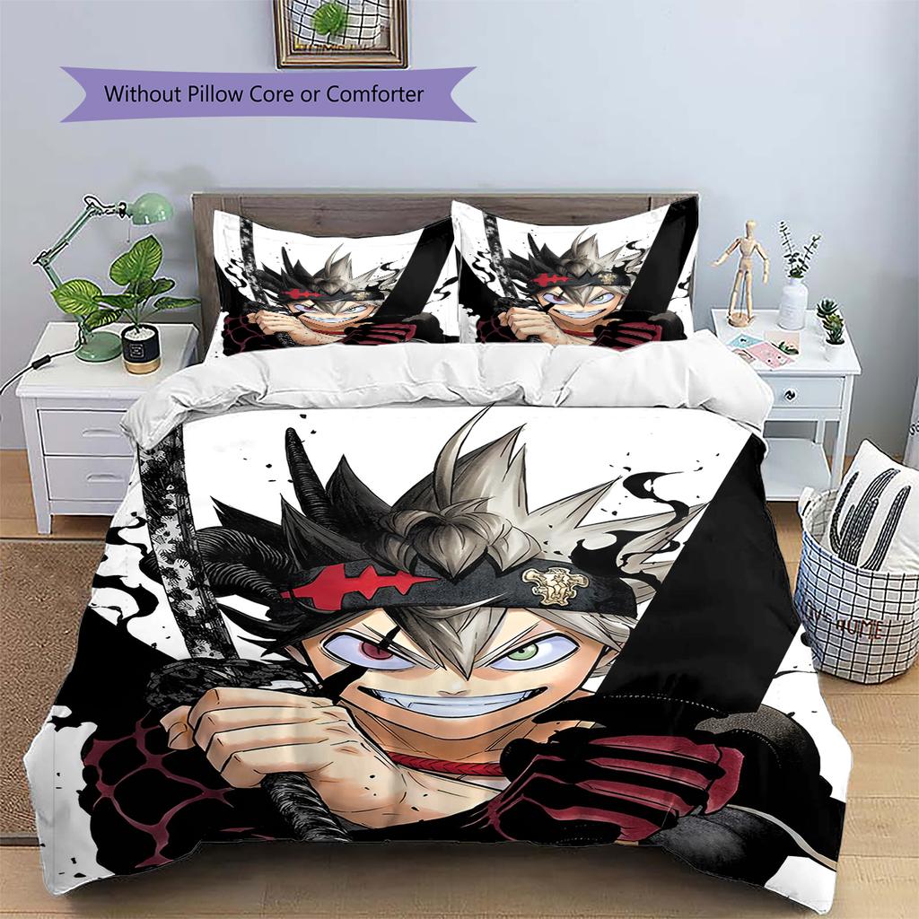 Anime Pattern Bedding Quilt Set Quilt Cover Pillowcase Home Decoration Birthday Gift (1 * Duvet Cover + 2 * Pillowcase, Without Core)