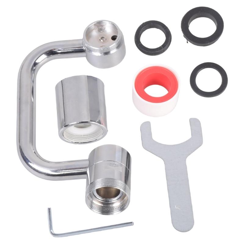 Multifunctional U Shape Faucet Adapters 360 Degrees Swivels Motion Splashes Efficient Water Flows Quickly Install