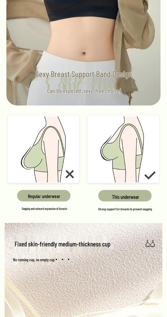 Nahtloser, kabelloser BH: Weicher Halt, Anti-Hänge-Effekt, Entwickelt für große Brüste