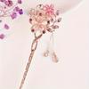 Women's Vintage Cat's Eye Stone Twin Flower Hairpin, Classical Hair Stick, Updo Accessory, Ethnic Style Headpiece, Cat's Eye
