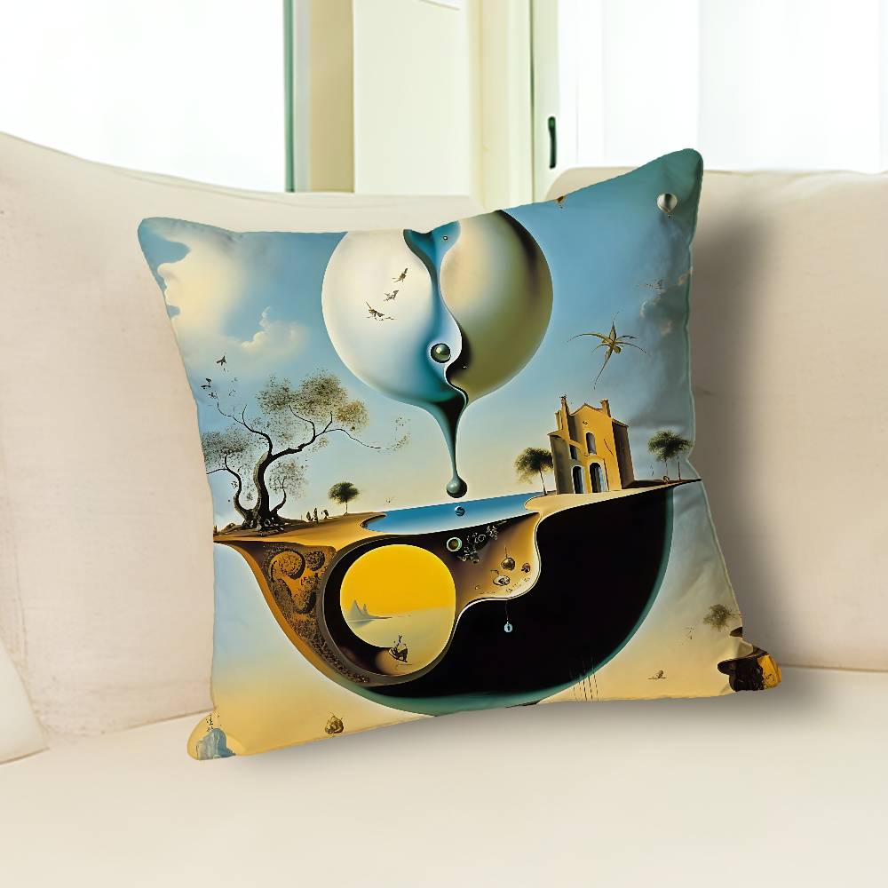 

S-Salvadors D-Dali Art Pillow Cases for Bedroom Living Room Sofa Home Decor Polyester Cushion Cover with Zipper 30cmx30cm
