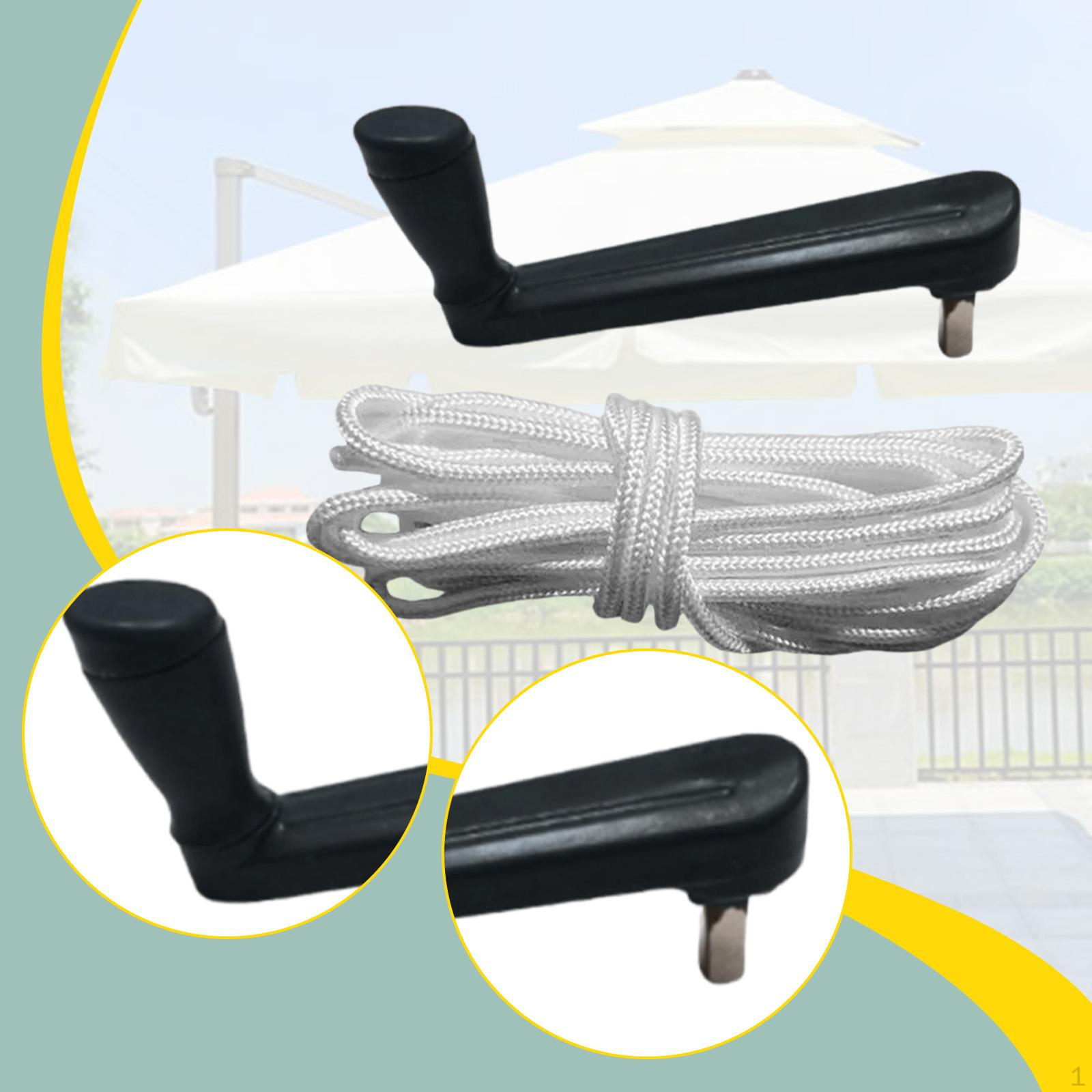 

Outdoor Patio Umbrella Crank Handle Parasol Balcony 14cm Length Beach with 134 inch сірий колір