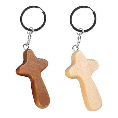 Houten Comfort Kruis Sleutelhanger Christelijk Religieus Kruis Sleutelhanger Tas Hanger