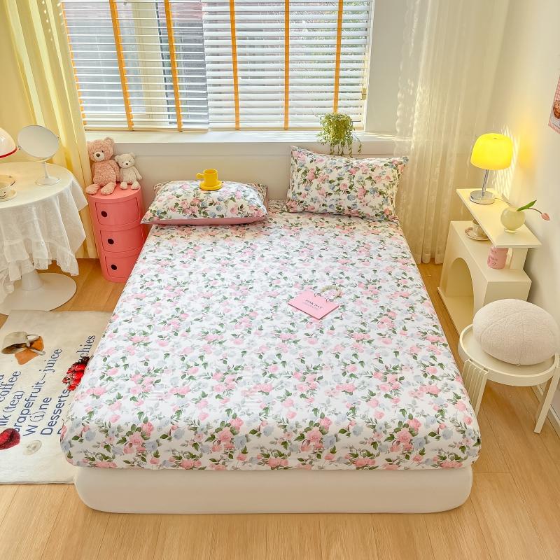 100% Cotton Bedsheets Cartoon Style Fitted Sheet For Kids Room Skin-Friendly Mattress Cover (No Pillowcase)