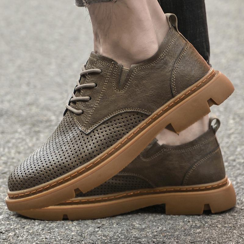Mode Outdoor Sicherheitsschuhe Atmungsaktive Echtes Leder Arbeitsschuhe Handgefertigte Lässige Oxford Schuhe Schnürschuhe Herren Verschleißfeste Schuhe