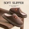 Autumn and Winter Cotton Slippers Women's Indoor Home Silent Non-slip Velvet Warm Slippers Couple Cartoon Bear Cotton Drag Men
