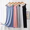 Storlek Plus Dam Sommar Modal Camisole A-linje Sovklänning - Tunn, Lång Väststil