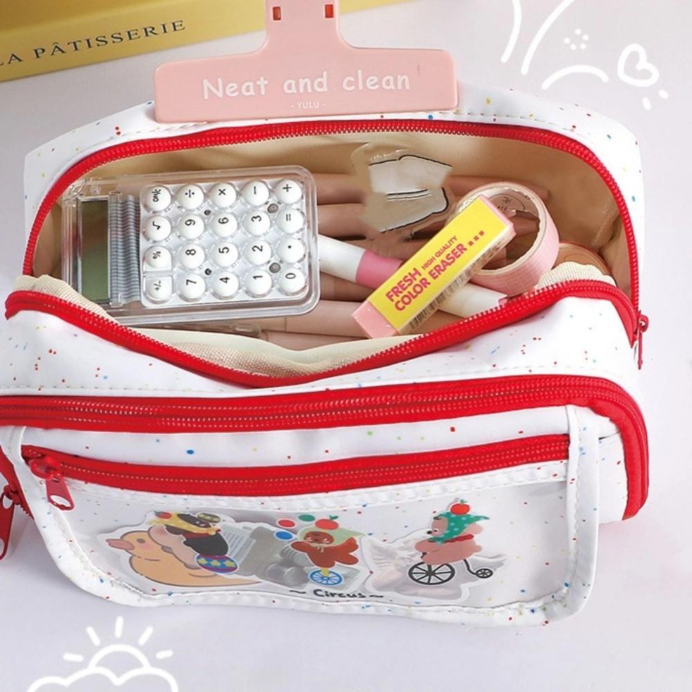 Large Capacity Korean Pencil Bag Animal Bear Dog Stationery Storage Bag  Student