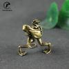 Antique Pure Copper Solid Frogs Wrestling Tea Pet Statue Brass Animal Table Ornament Accessories Home Decoration for Living Room