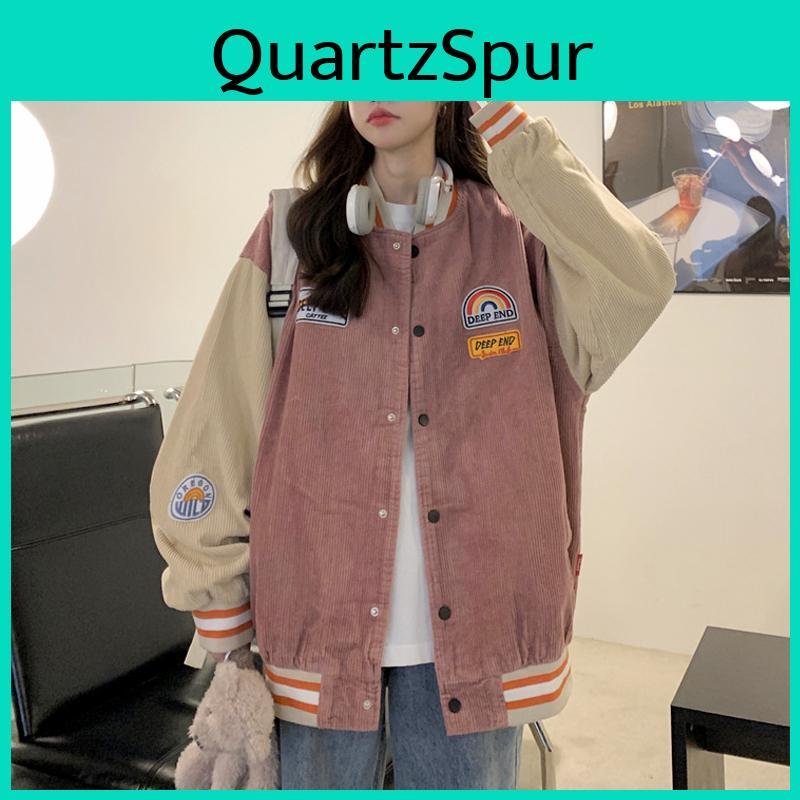 Corduroy Jacket Baseball Embroidered Spring And Autumn Men And Women Couples Retro Harajuku Street Trend Loose Coat