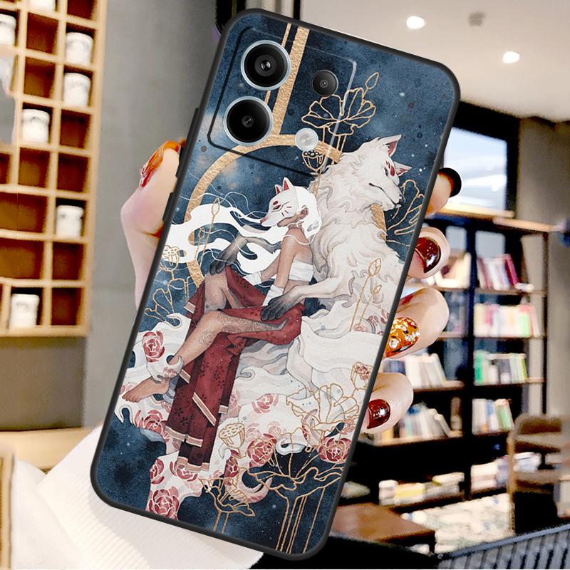 Japanese Style Anime Fox For Xiaomi Redmi Note 14 Pro 9 10 11 12 13 15 Pro Plus Case For Redmi 15 15C 14C 12C 10C 13C