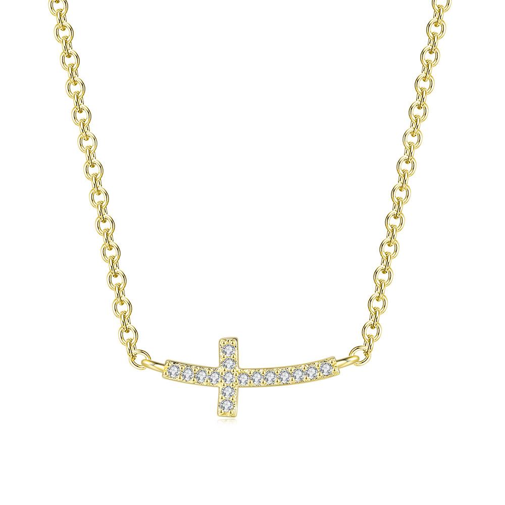 

ZHOUYANG Trend Design Cross Pendant Necklaces For Women Simple Choker Collarbone Chain On The Neck Jewellry Fashion Jewelry N303