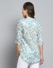 Monte Carlo Womens Printed Green Round Neck 3/4 Sleeve Top