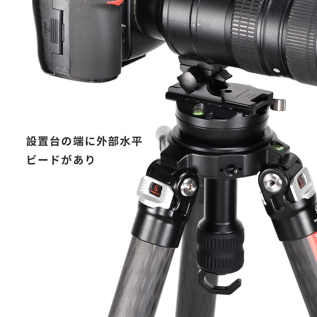 SWFOTO 75mm Leveling Half Ball Adapter for Bowl Tripods with Quick Release TA-75LC Clamp, Arca-Swiss