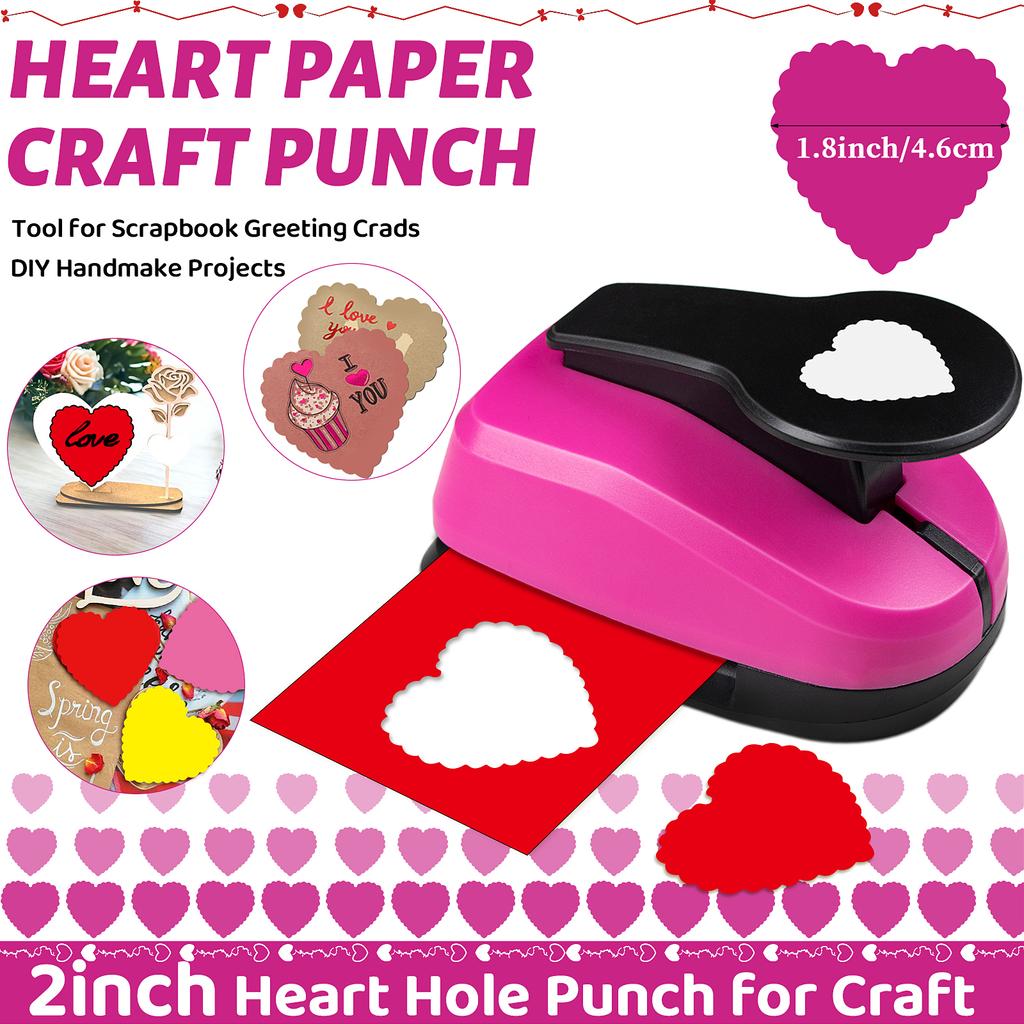 Paper cutter for crafts Hole Punch Puncher Punches Tool 50mm 2 inch Scalloped Heart Paper Shape Hole for card making  scrapbook