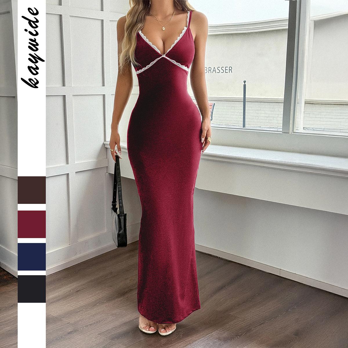 Новое женское платье-сарафан на бретельках с V-образным вырезом, однотонное, для весны и лета S красный