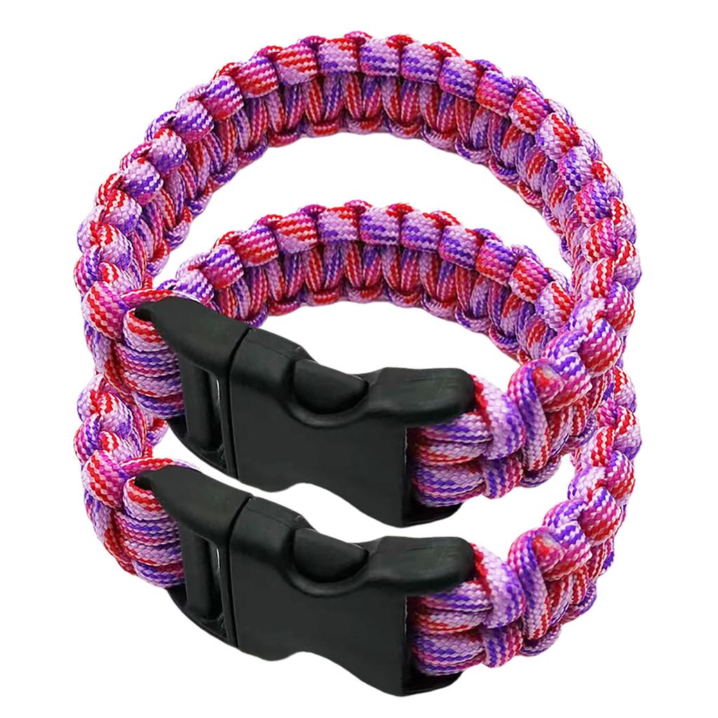 2 Stück Outdoor Taktische Paracord Armbänder Armband Überlebensschnur Seil Geflochtene Armbänder für Camping und Notfälle