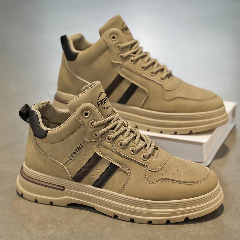 

Мужские износостойкие рабочие ботинки, тренировочные ботинки с противоскользящим покрытием, модные повседневные дизайнерские мужские ботинки на платформе Botas Hombre Piel 39 хаки