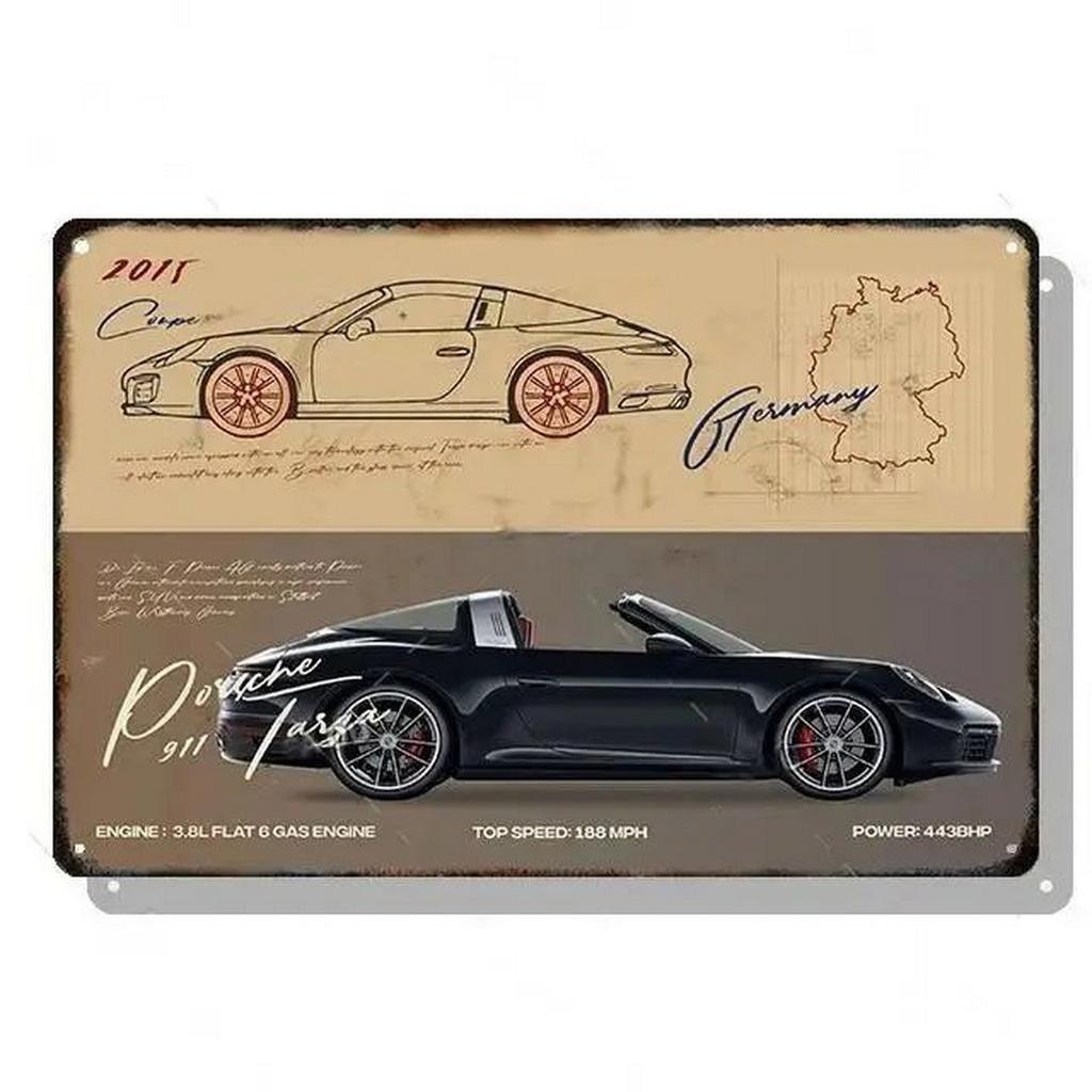 Metal Tin Signs Plaque Classic Cars Wall Decoration Vintage Art Posters Iron Painting for Man Cave Home Cafe Game Room Club Bar