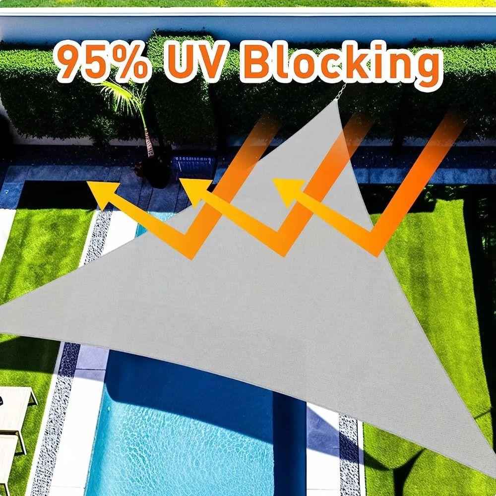 Triangle Triangle Sunshade With Ropes Outdoor Canopy Sun Protection Awning Shade Cloth  Pool Area