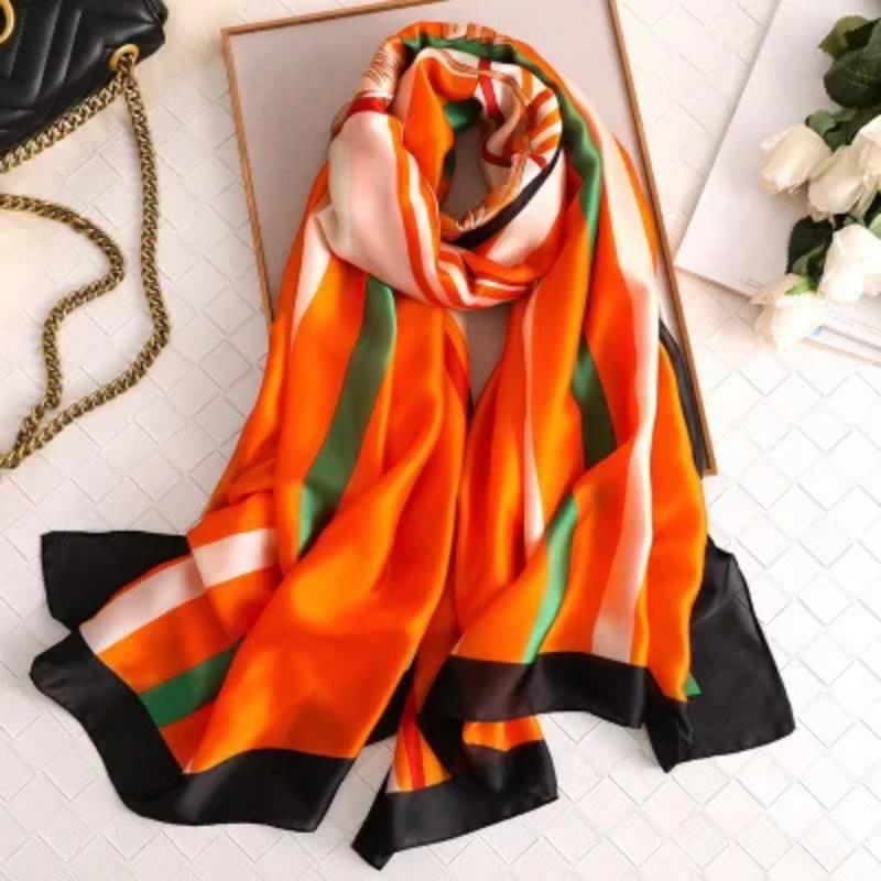 Marque de Luxe Pashmina Bandana Étoles de Plage Hijab Étés Femmes Écharpes Douces Longues Imprimées Écharpes en Soie Châle et Écharpe pour Dame