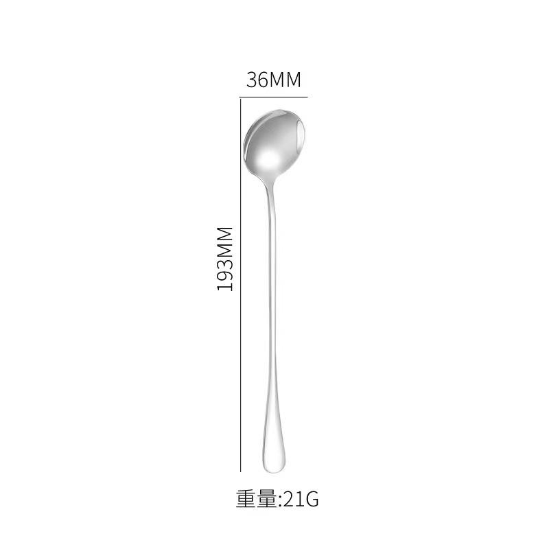 304 Stainless Steel Long Handle Bar Spoon Dual-purpose Mixing Fork Ice Cocktail Coffee and Tea Tableware Spoons Kitchen Dining