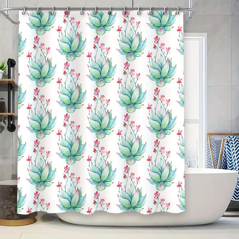 

Botanical Shower Curtain Greenery Plants Leaf Pattern Bathroom Decor Farmhouse Nature Floral Backdrop Artistic Design Modern Hom W60H190(CM)-1 Pcs