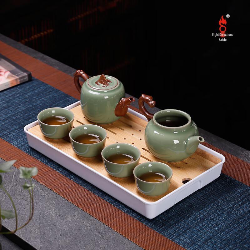 Oriental Dragon Pottery Tea Set