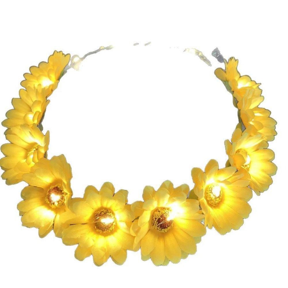 6/7/10 Heads Sun Flower Ring Wire&Cloth Hair Hoop Sun Flower Headband Women Girl Birthday Favor