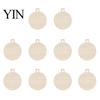 Unfinished Wood Blanks 10Pcs 2D Wooden Christmas Ornaments, Blank DIY Craft Hanging Tags, Indoor Festive Decor Tree Decorations, Slices for