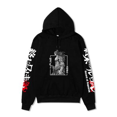 Record of Ragnarok Lu Bu Fengxian Anime Hoodie Japanese Letter Dragon Print Long Sleeve Casual Pullover Sweatshirt