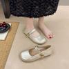 Elegant single shoes women's 2025 autumn new models with skirts soft-soled beanie shoes French Mary Jane silver small leather shoes
