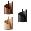 Wooden Tissue Holder with Base Countertop Paper Towel Holder Large Capacity Iron Frame Tissue Box for Dining Room Living Room