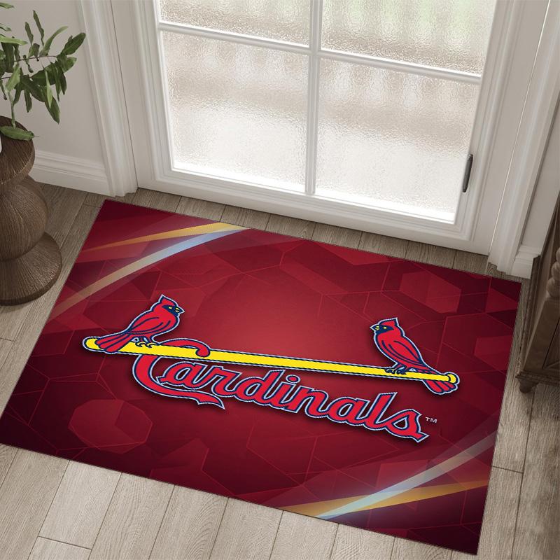St. Louis Cardinals Design Crystal Velvet Carpet Cozy Non?Slip Printed Rug For Bedroom Living Room Entrance