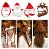 Snowman Santa Claus Female  Hat Christmas Airbag Cap Ears Movable Hat Women Winter Cap