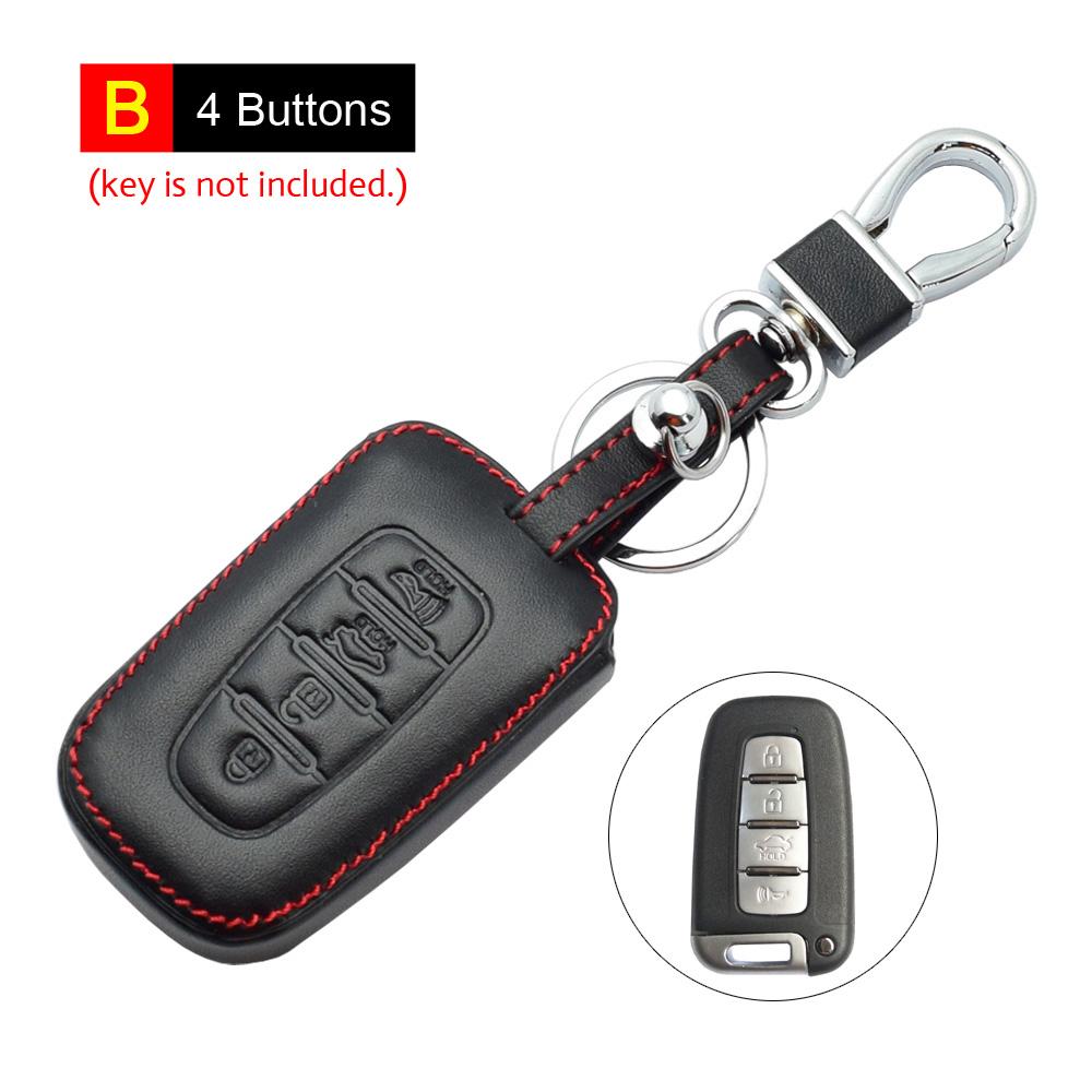Leather Car Key Cover Bag Remote Fobs Case For Hyundai Veloster Sonata Solaris Elantra Ix35 I30 Kia Soul Sportage Sorento Forte