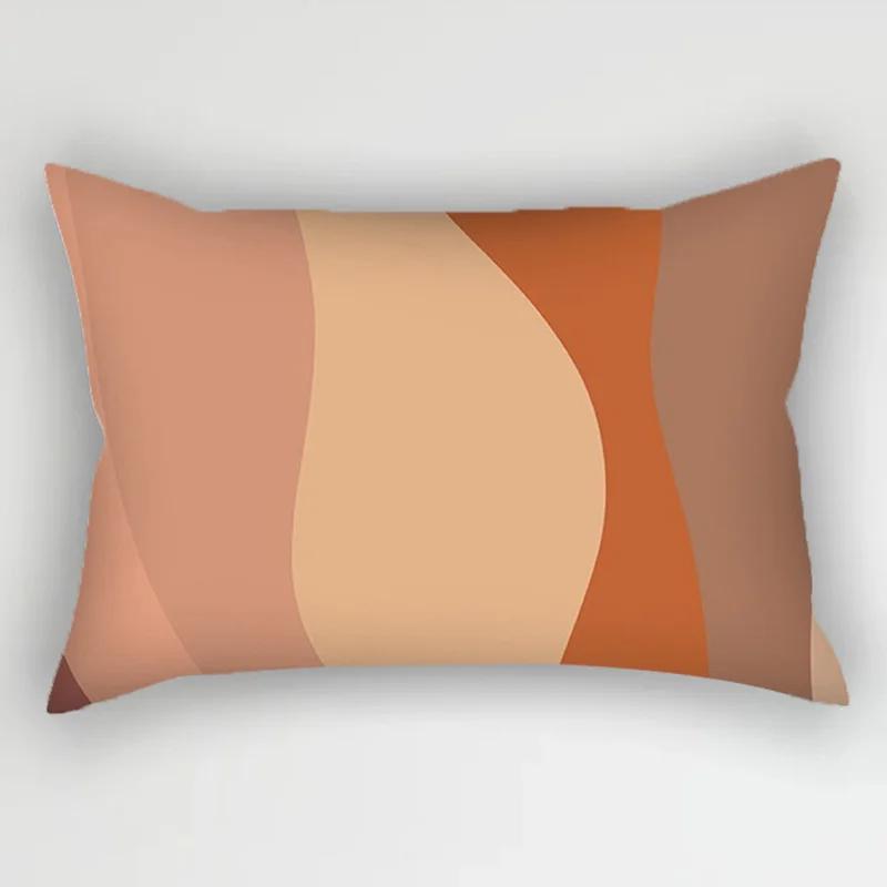 30x50cm 40x60cm 50x70cmGeometric Pillowcase Home Decor Cushion Cover Abstract Leaves Plant Patchwork Rainbow Polyester