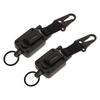 2 PCS Easy Pull Buckle Keychain Olecranon Buckle Stretchable Quick Release Buckle Key Ring for Bag Pants Black