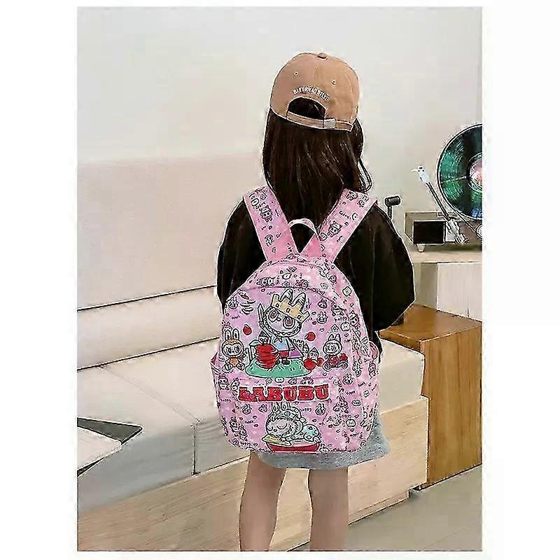 Labubu Schoolbag Students Backpack Kindergarten Cartoon Shoulder Bag Boy Girl Anime Travel Large-cap