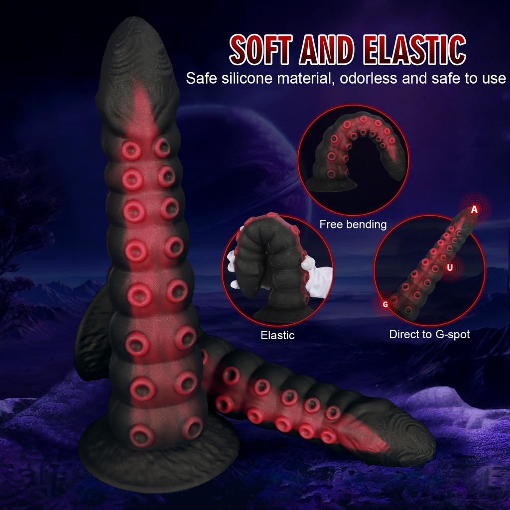 Tentacle Anal Plug Mixed Color Alien Dildo Soft Huge Butt Plug Suction Cup Anal Toys Large Particle Masturbator Vaginal Anal Dilator Sex Toys Unisex
