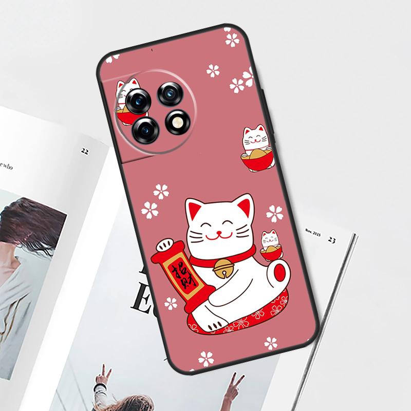China cute lucky cat Case For OnePlus Nord CE 5 3 4 Lite N20 N30 OnePlus 15 13 12 11 10 Pro 12R 13R 10T 13T Cover