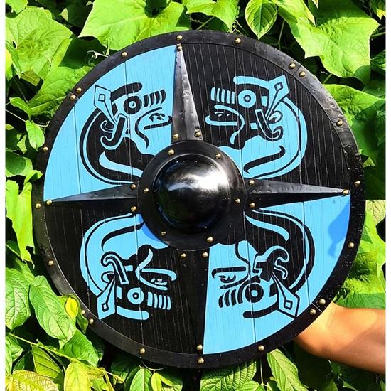 60.96 cm Medieval Viking shield, wooden Shield, Valhalla raven shield, Viking Replica shield, Medieval warrior shield