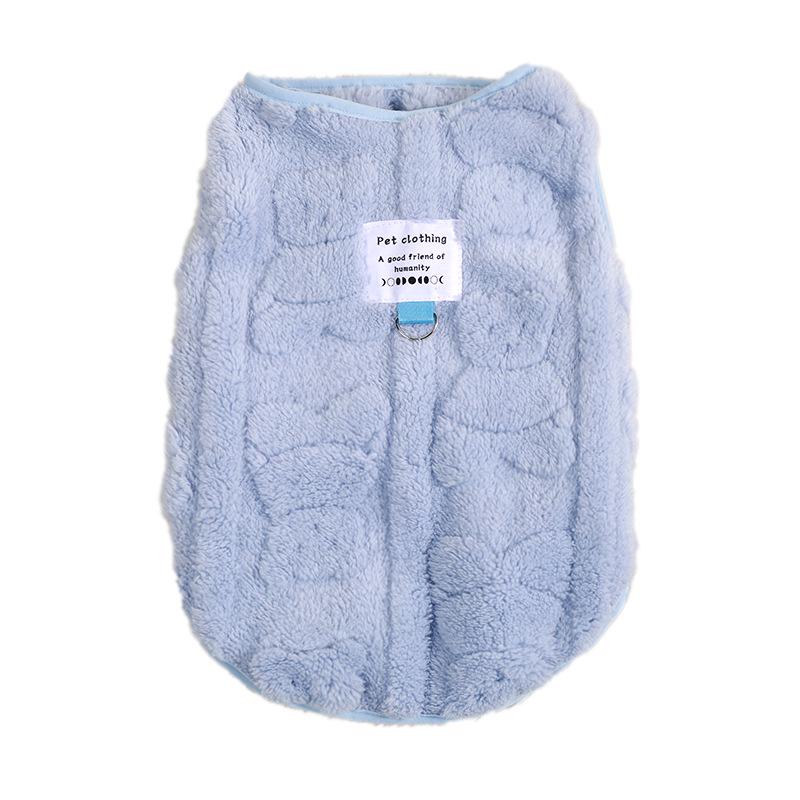 Autumn & Winter Minimalist Pet Sweater: Solid Color Fleece Vest for Dogs & Cats