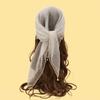 Pearl Tassel Rhinestone Square Scarf Hair Wrap Solid Color Full Sky Star Headwrap Lace Trim Breathable Fabric