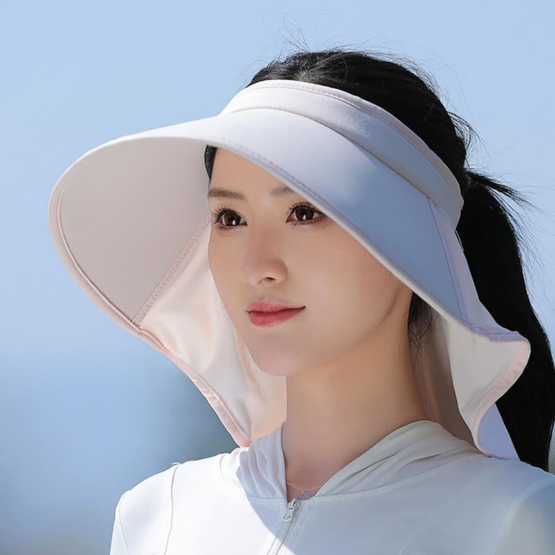 Ice Silk UV Protection Empty Top Sun Protection Hat Neck Protection Hat Neck Integrated Sun Hat Cycling Windproof Sun Hat