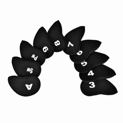 10Pcs Durable Neoprene Golf Iron Club Cue Head Protect Cover with Numbers Letters