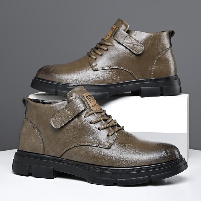 Autumn Retro Men Casual Ankle Boots Fashion Platform Shoes Business Chelsea Boots for Men Leisure Dating Party Men Leather Boots